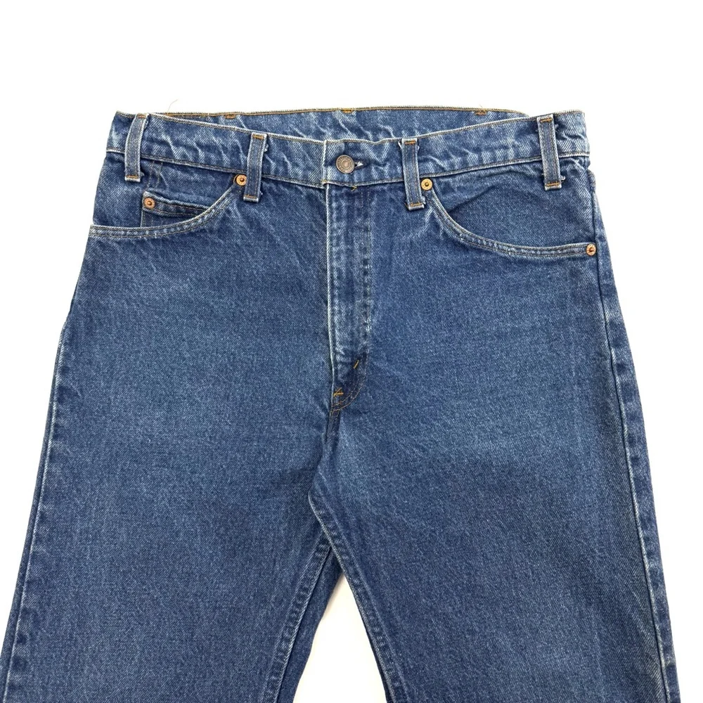 Vintage Orange Tab Levi's 505 217 Men's Straight Medium Wash Denim Jeans